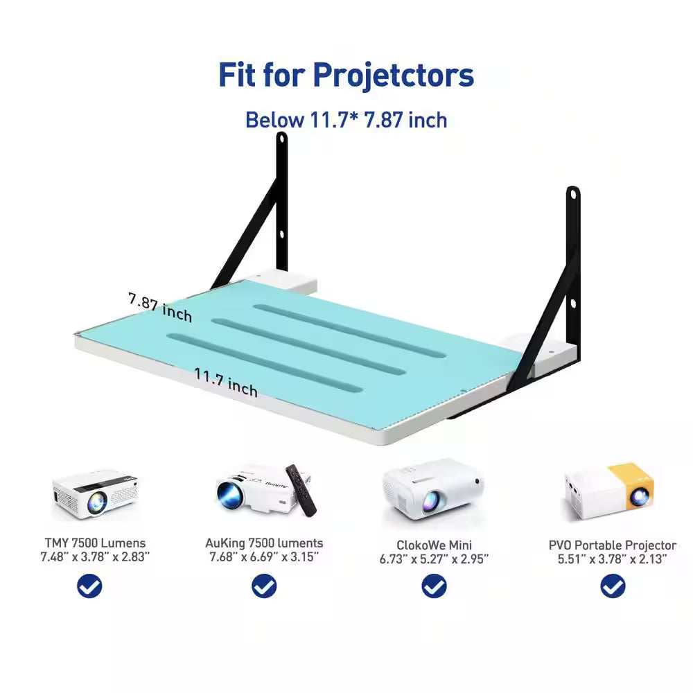 Black White Small Mini Projector Mount, Projector Wall Mount Floating Projector Holder Stand Accessories