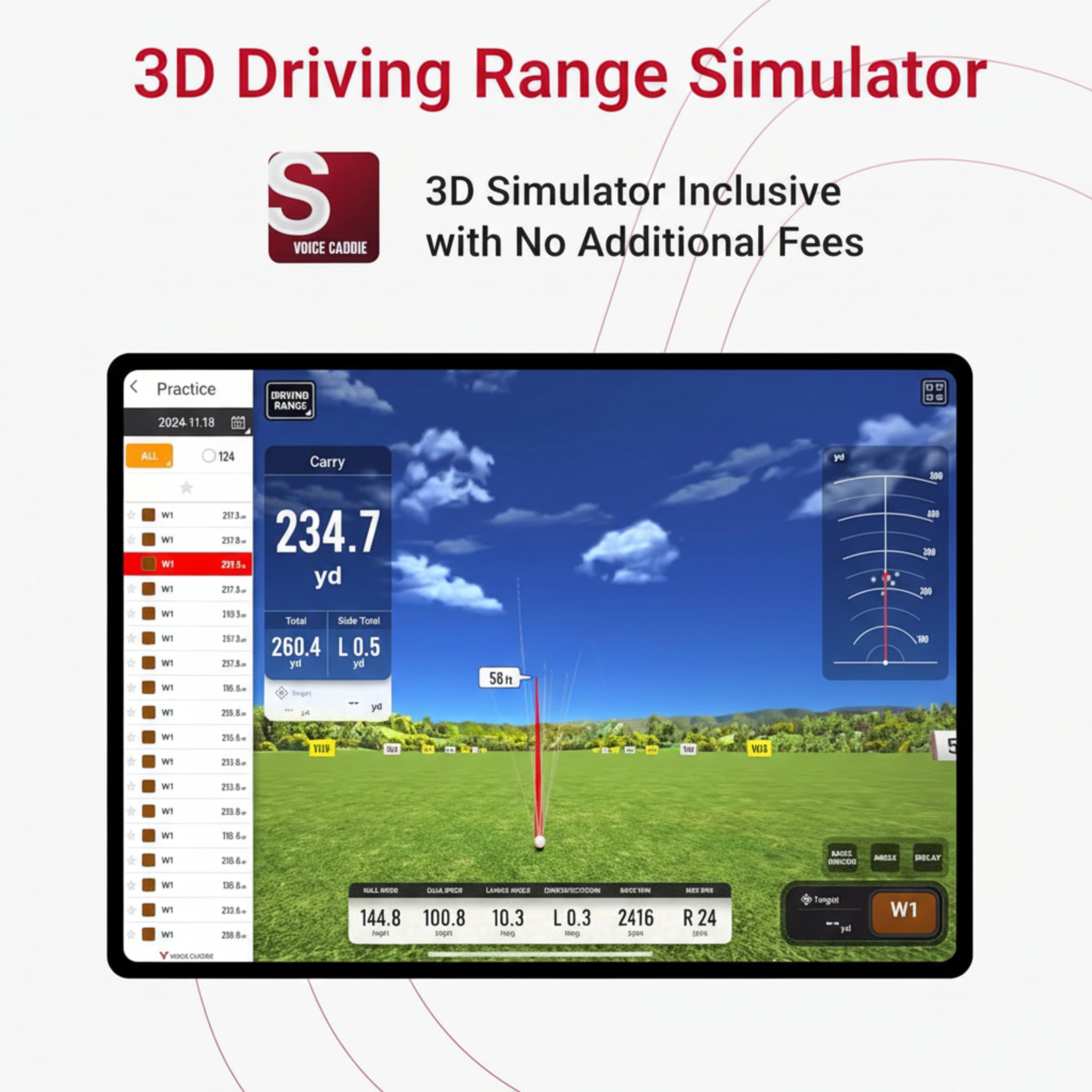 SC4 PRO Golf Launch Monitor – Portable Swing Analyzer with 3D Simulator