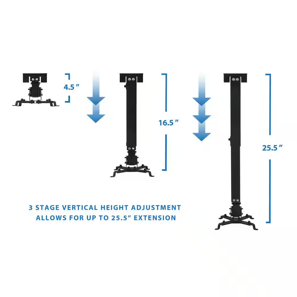 Full Motion Projector Wall and Ceiling Mount
